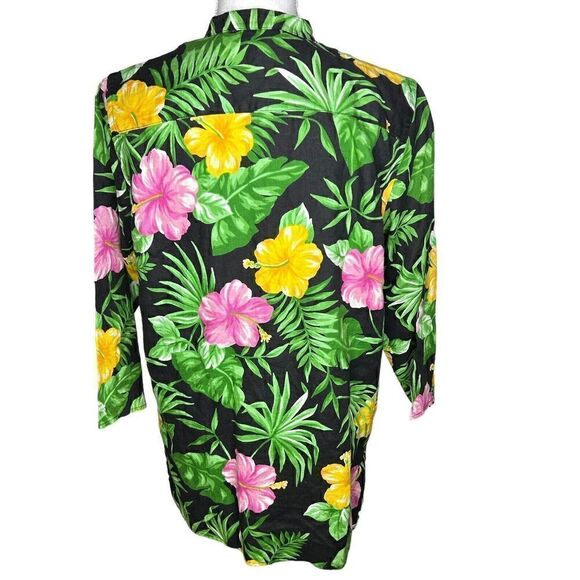 Lauren Ralph Lauren Women’s 100% Linen Button Up Shirt Top Floral Sz PM - Picture 3 of 4